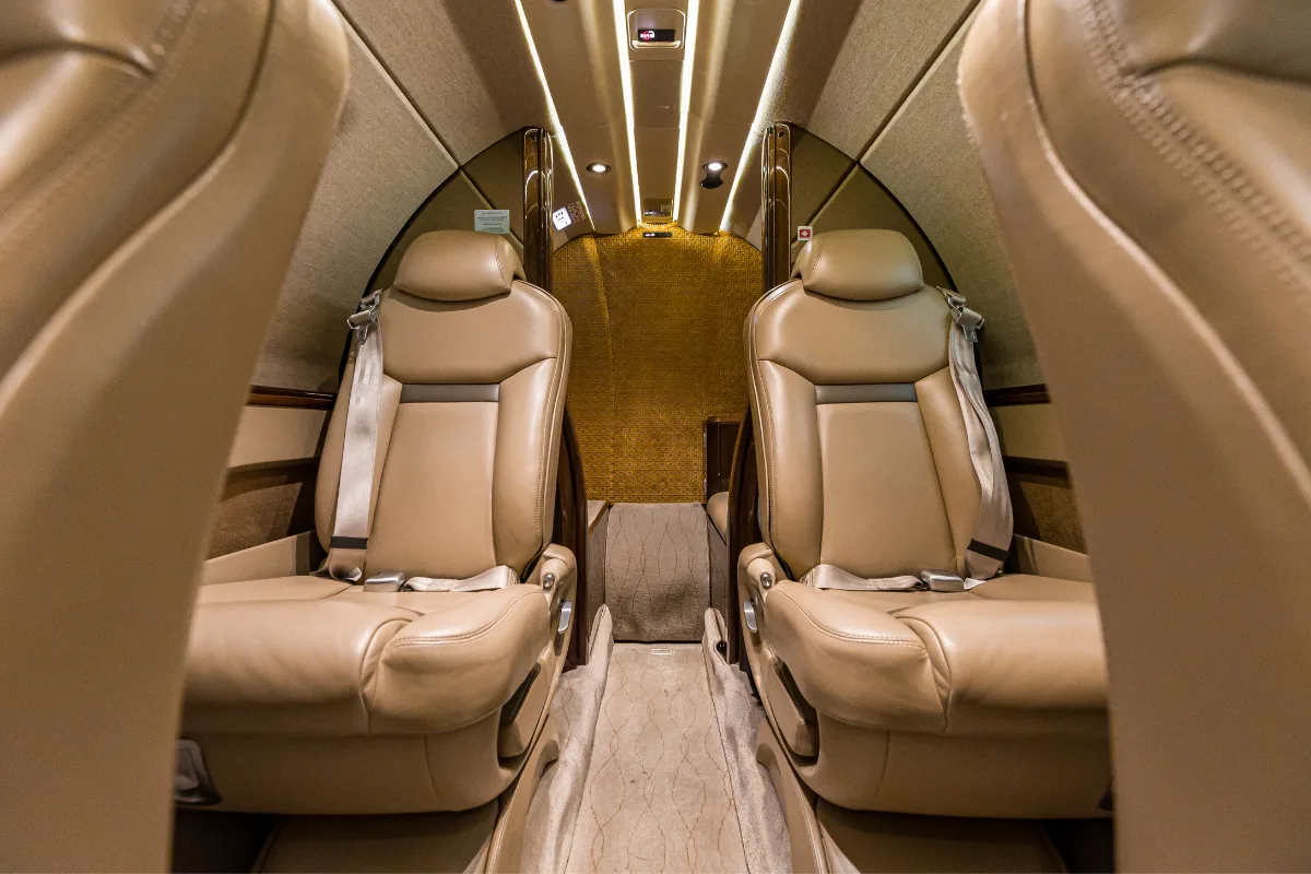Cabin interior of a 2012 Cessna Citation CJ4.