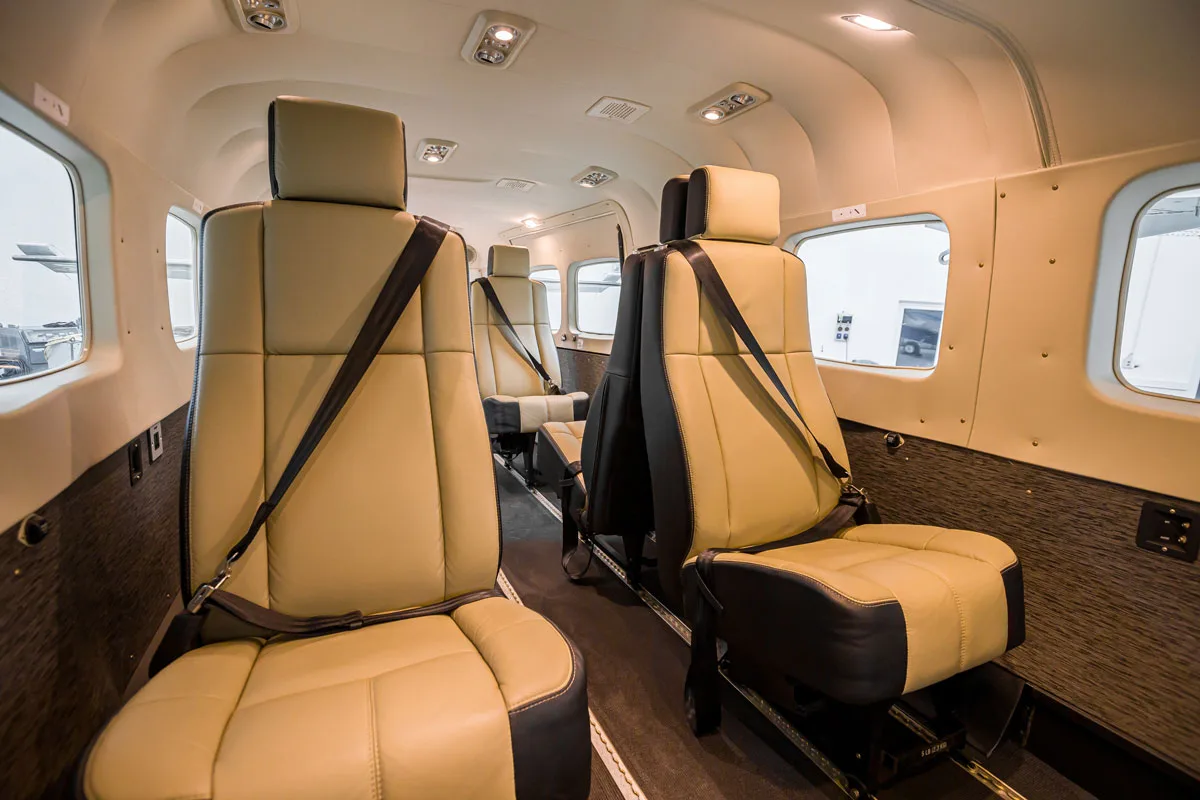 Cabin interior of a 2015 Cessna Caravan EX Grand.