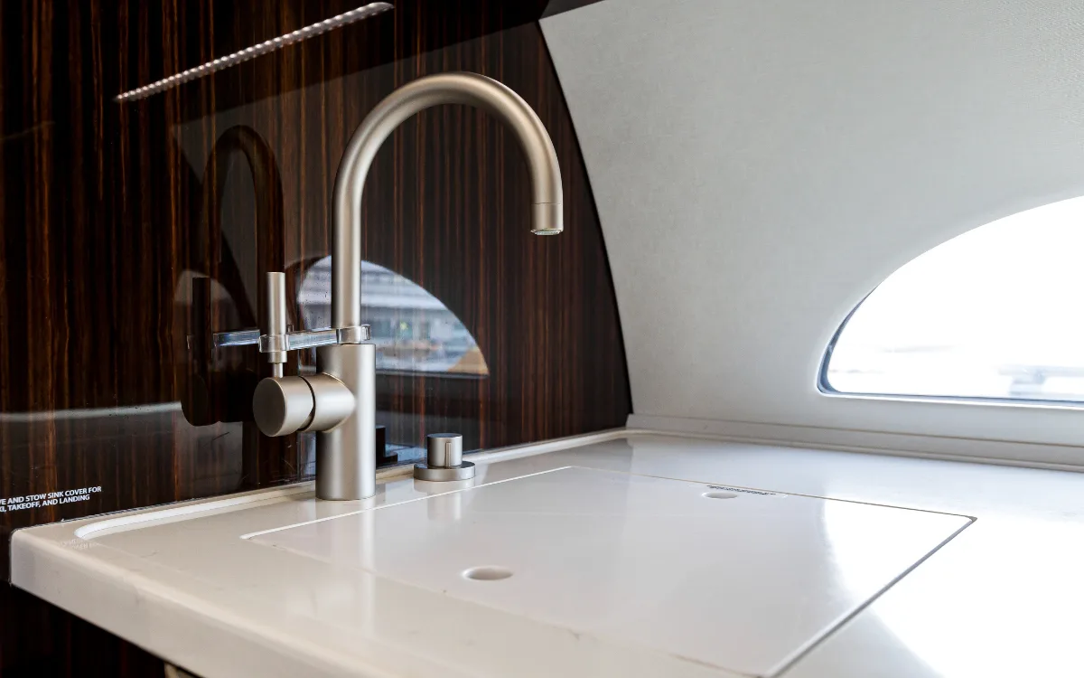 Cabin interior of a 2020 Gulfstream G500.