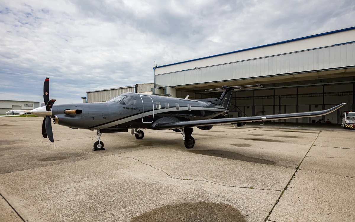 Exterior view of a 2023 Pilatus, PC-12NGX.
