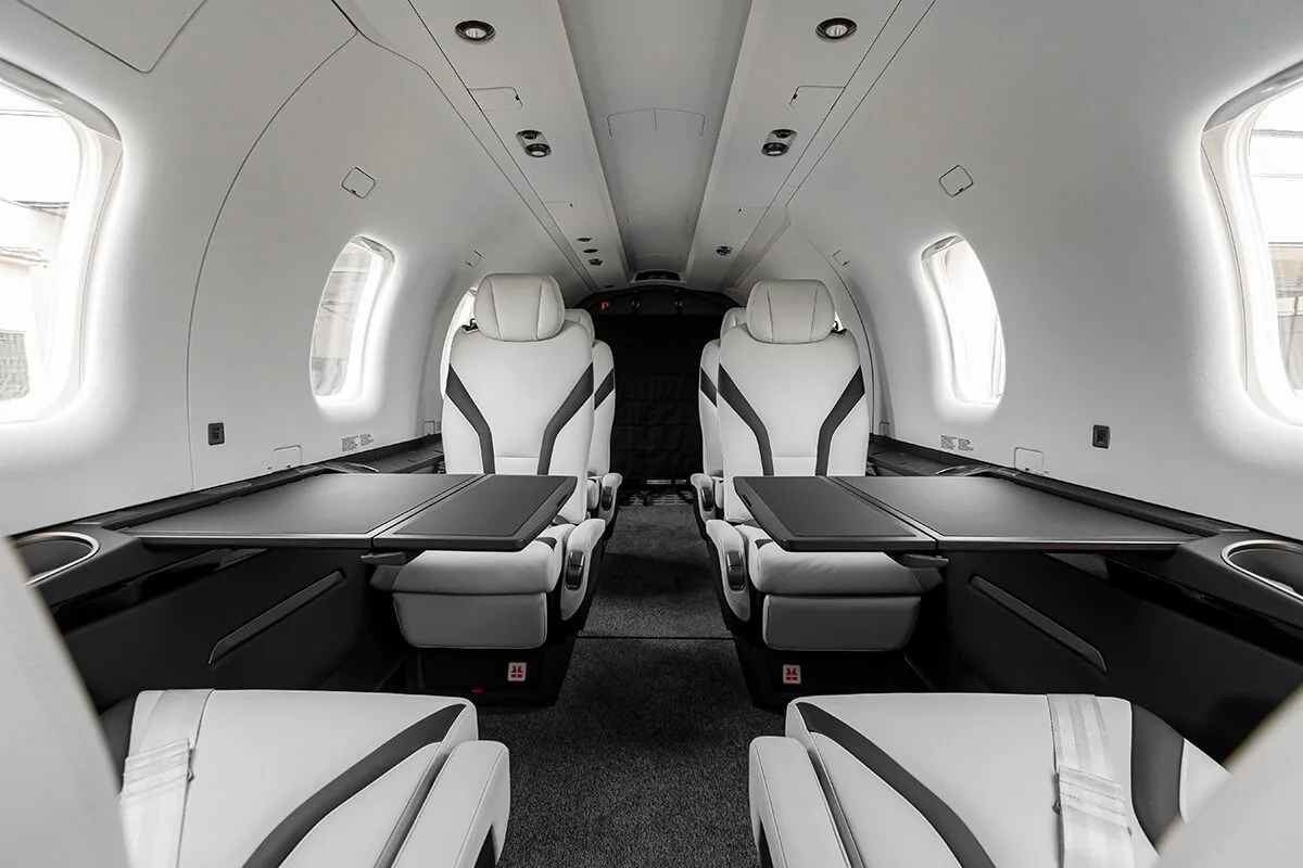 Cabin interior of a 2023 Pilatus.