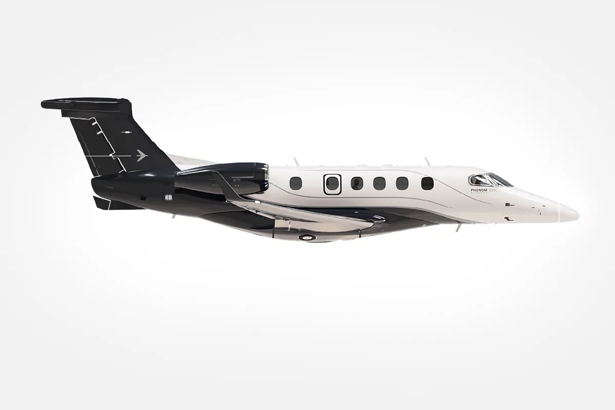 Marketing image of a 2027 Embraer Phenom 300E.