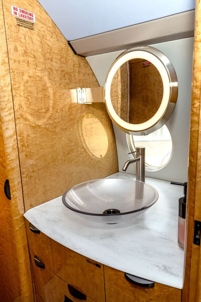 Cabin interior of a 2014 Gulfstream G280.