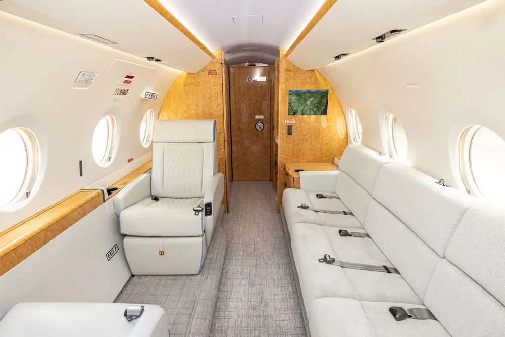 Cabin interior of a 2014 Gulfstream G280.