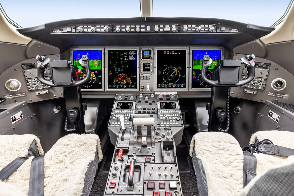 Avionics suite of a 2018 Bombardier Challenger 350.