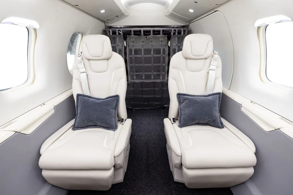 Cabin interior of a 2019 Pilatus.
