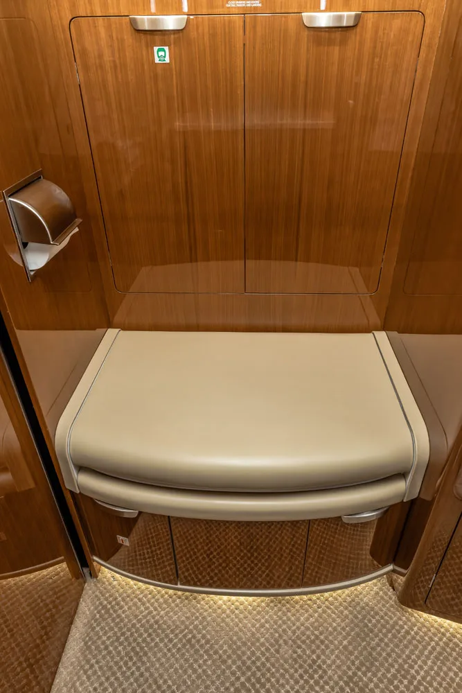 Cabin interior of a 2020 Gulfstream G500.