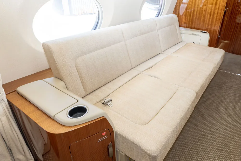 Cabin interior of a 2020 Gulfstream G500.