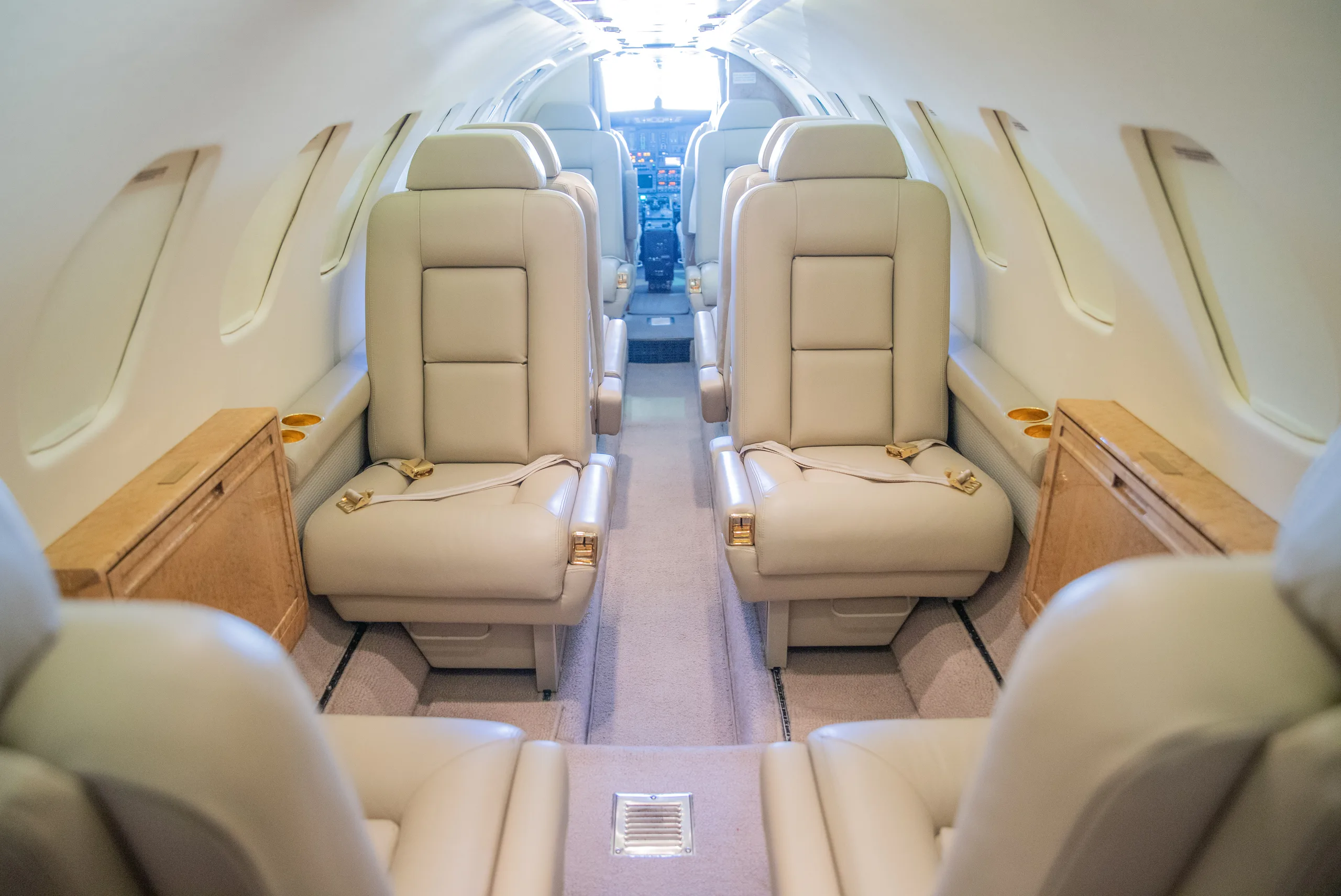 Cabin interior of a Cessna Citation V.