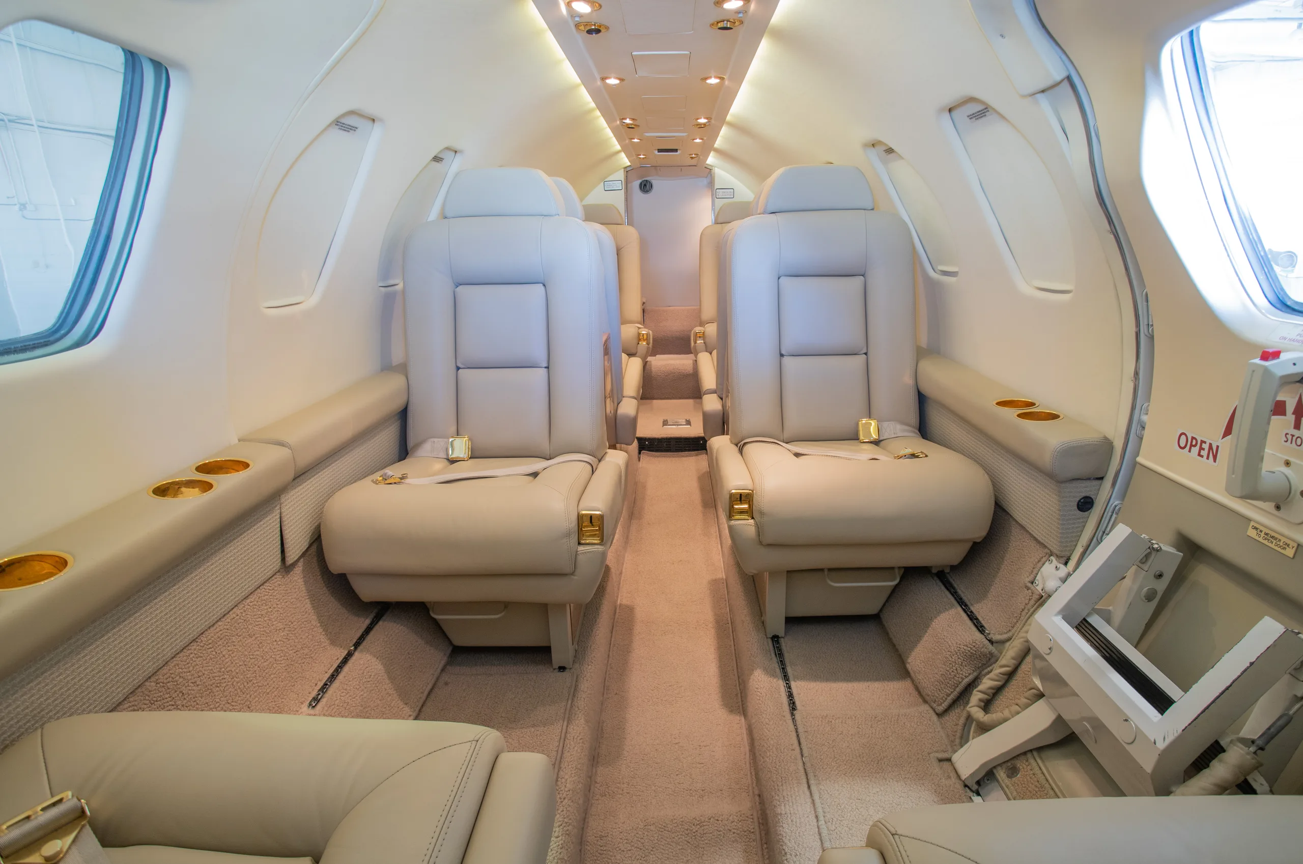 Cabin interior of a Cessna Citation V.