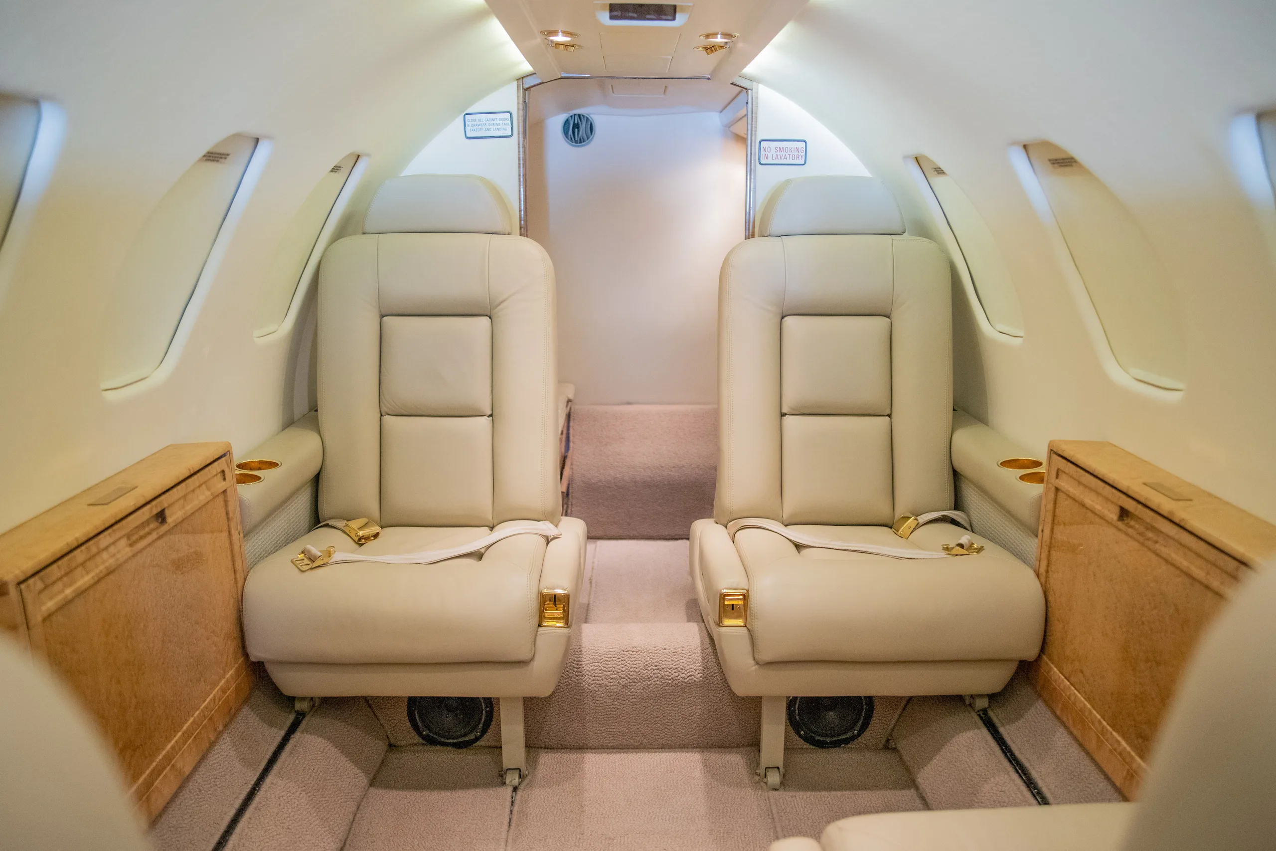 Cabin interior of a Cessna Citation V.