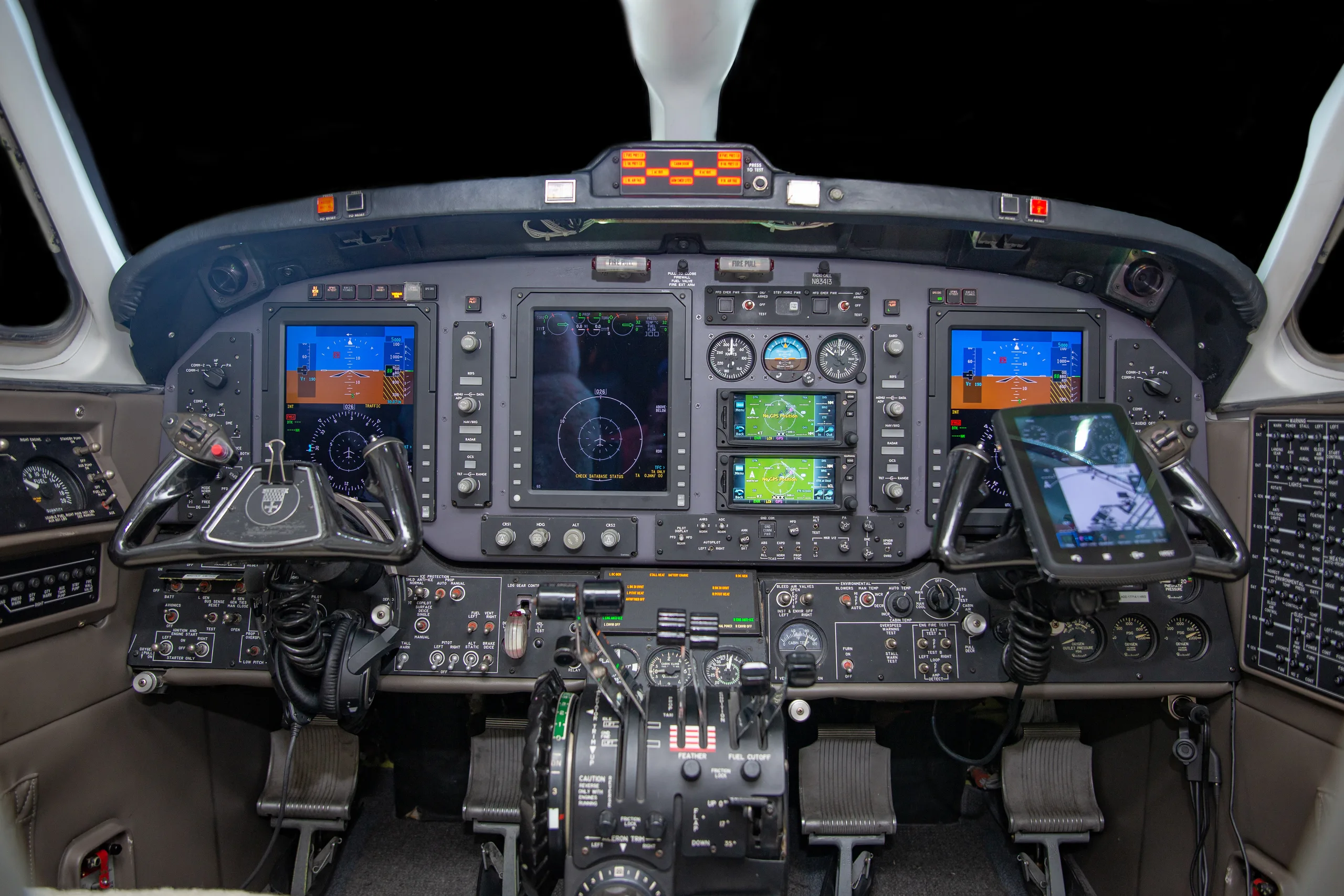 Avionics suite of a Beechcraft 1900D.