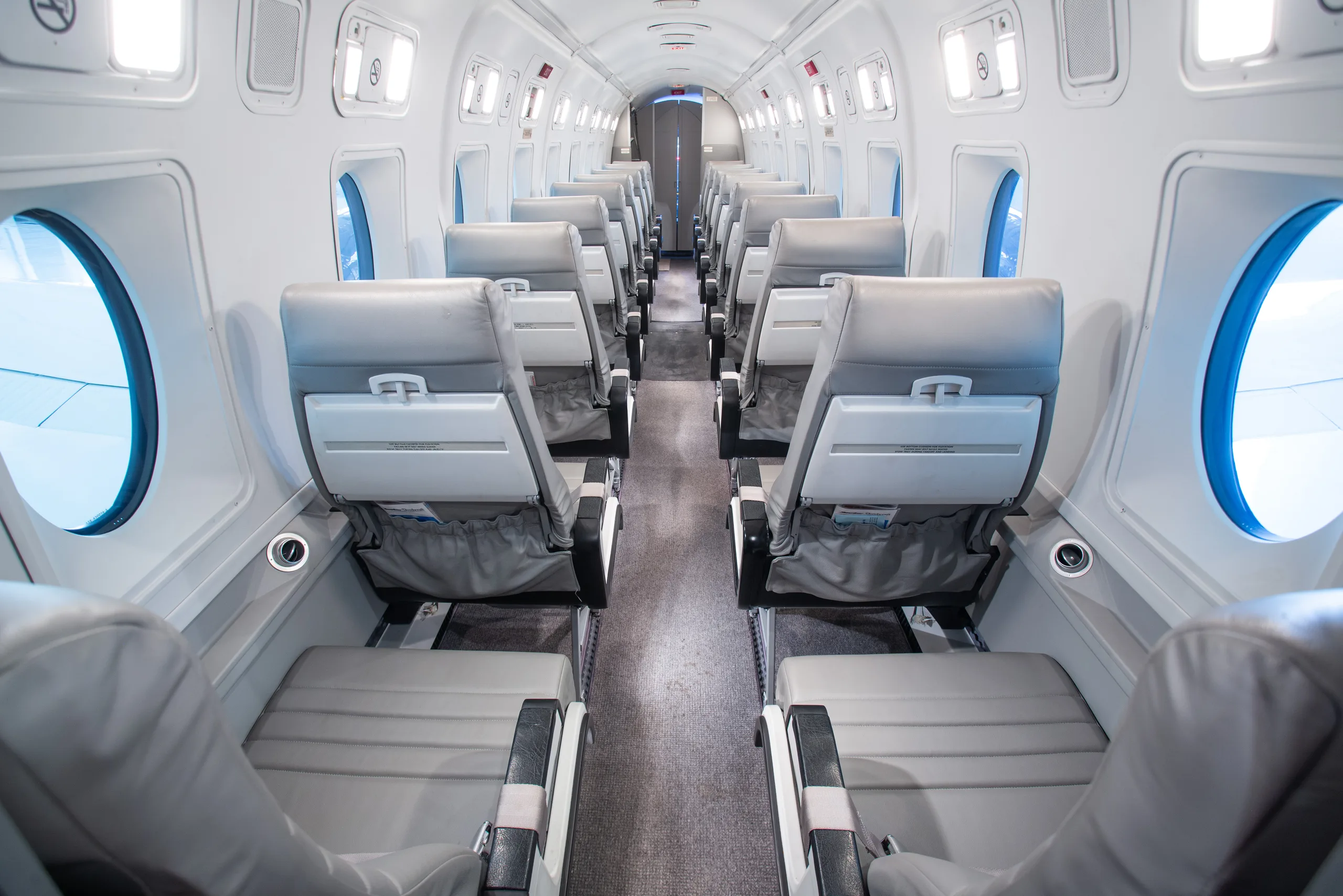 Cabin interior of a Beechcraft 1900D.