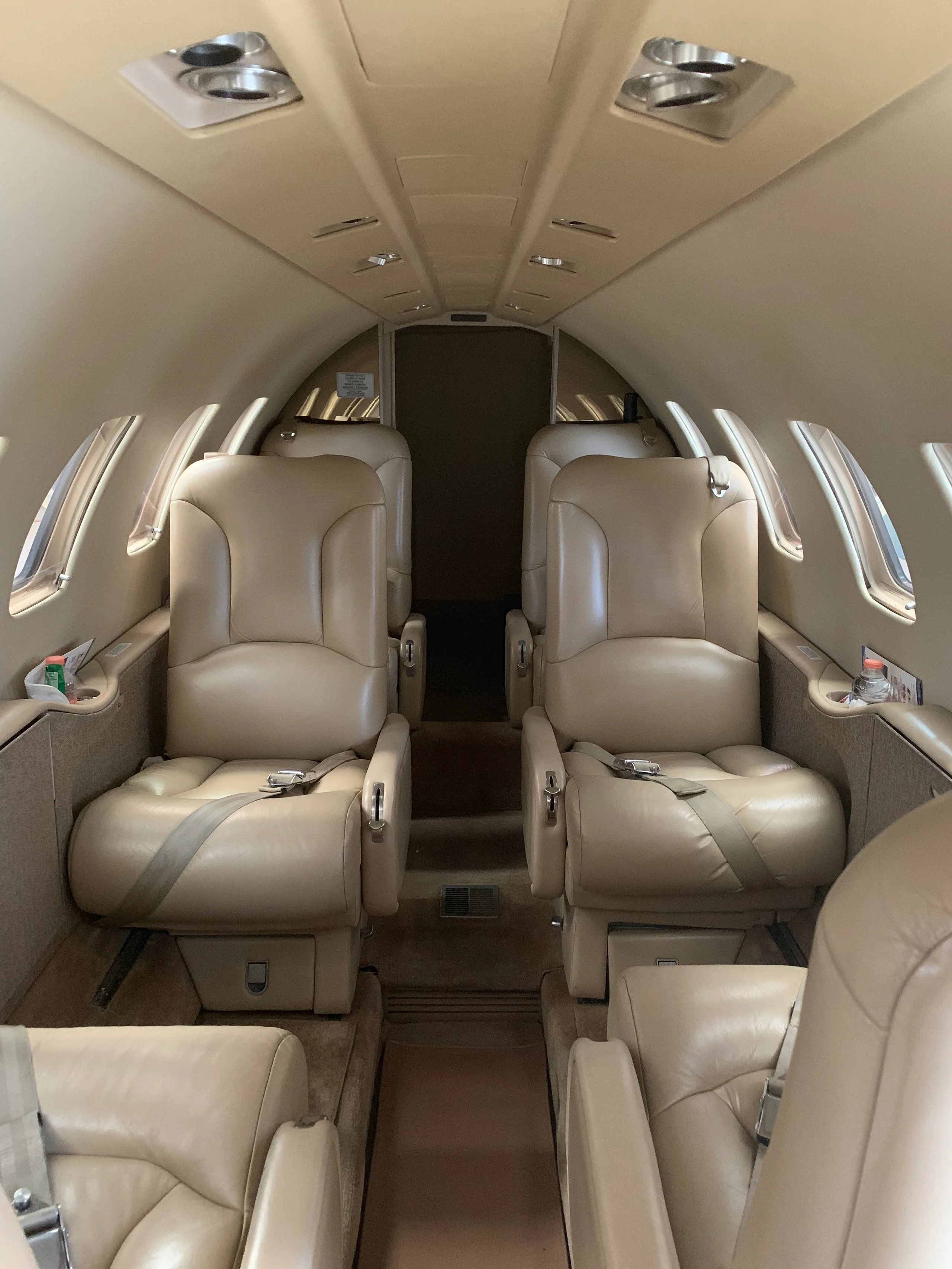 Cabin interior of a Cessna Citation Bravo.