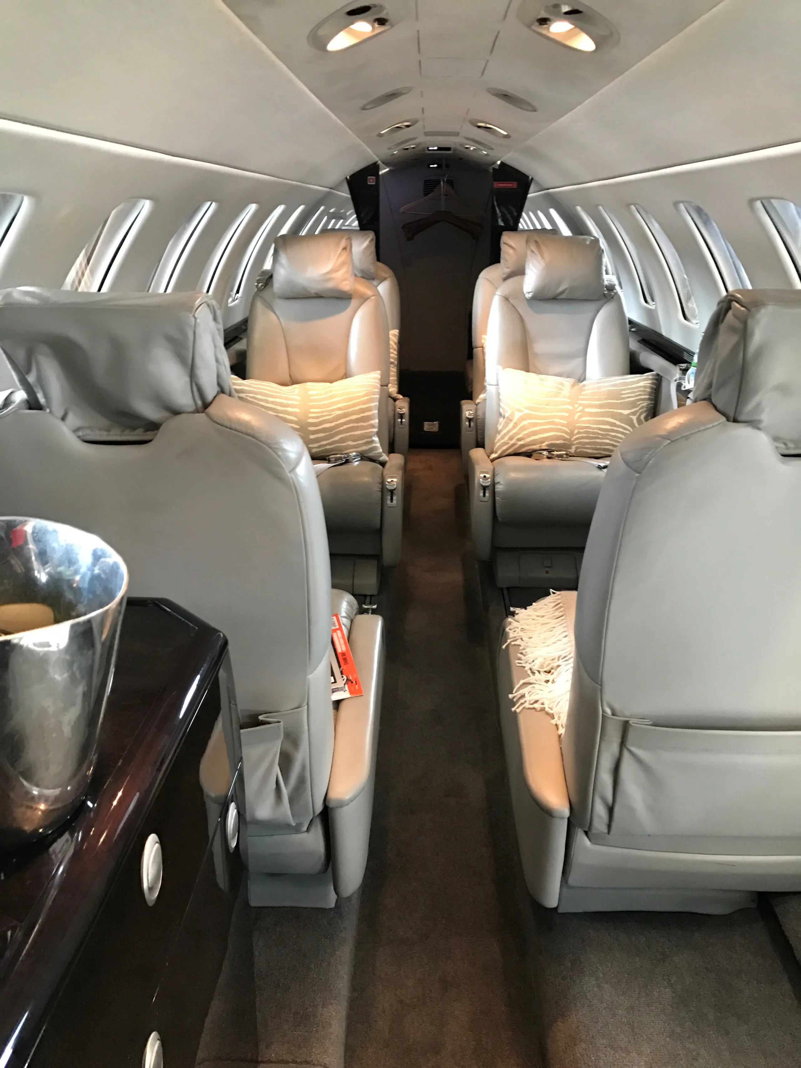 Cabin interior of a Cessna Citation CJ3.