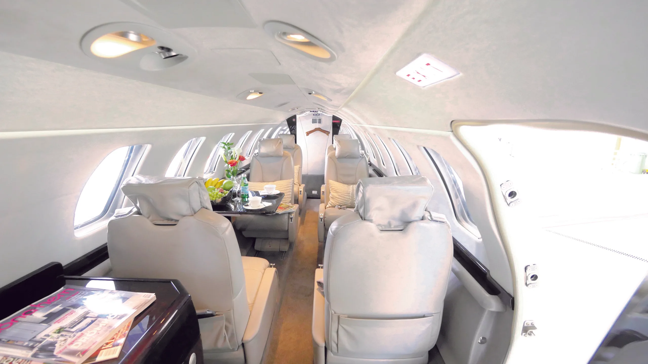 Cabin interior of a Cessna Citation CJ3.
