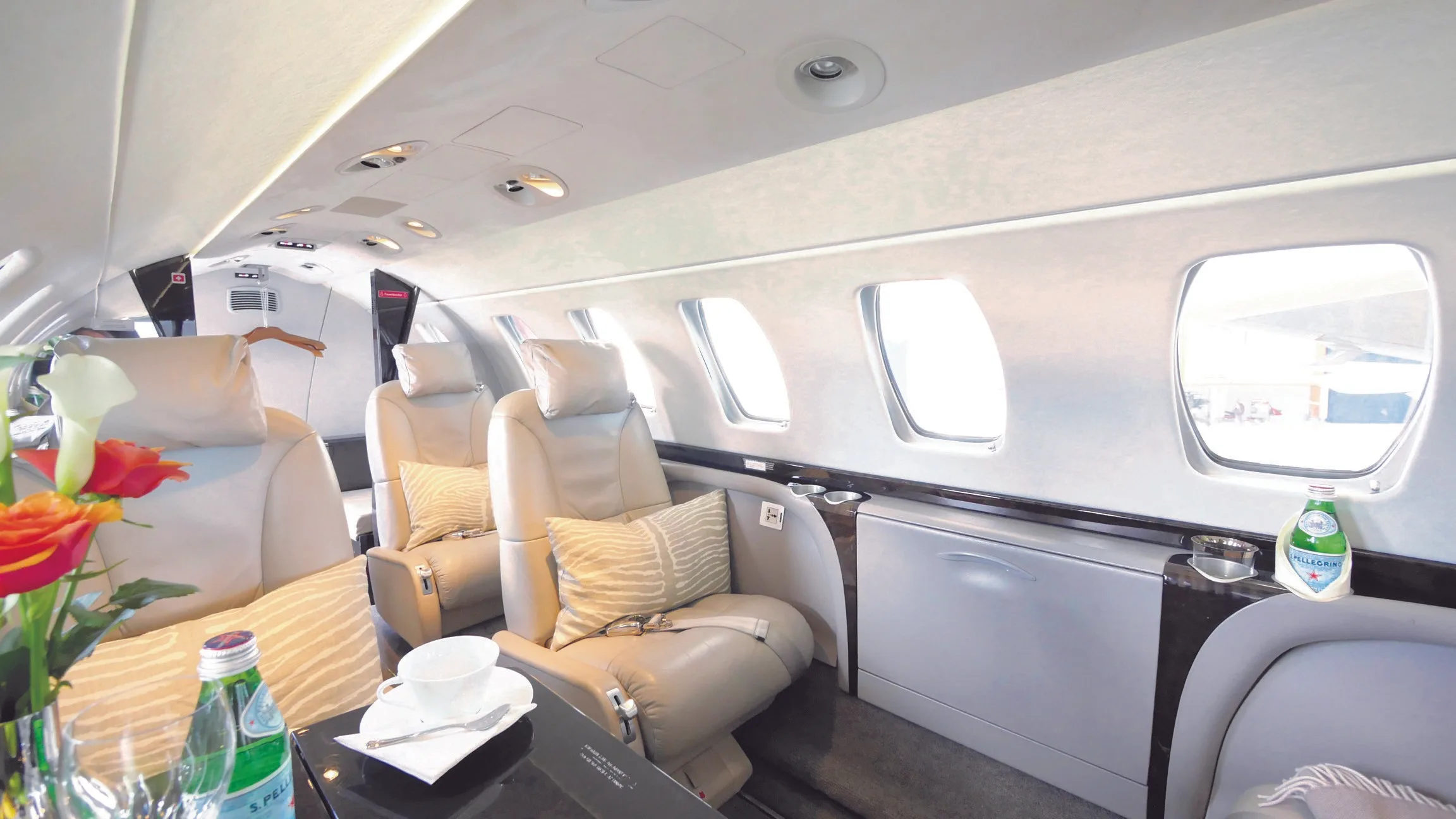 Cabin interior of a Cessna Citation CJ3.