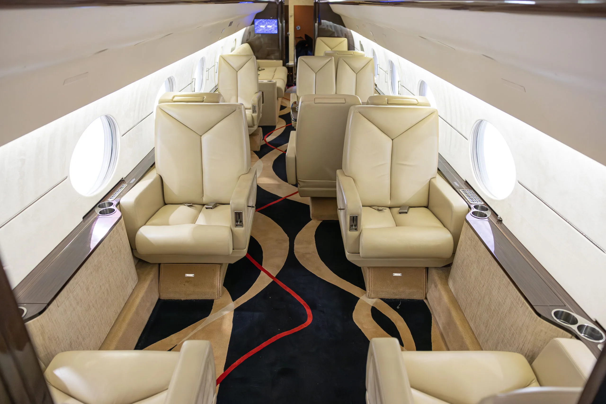 Cabin interior of a Gulfstream GIV.