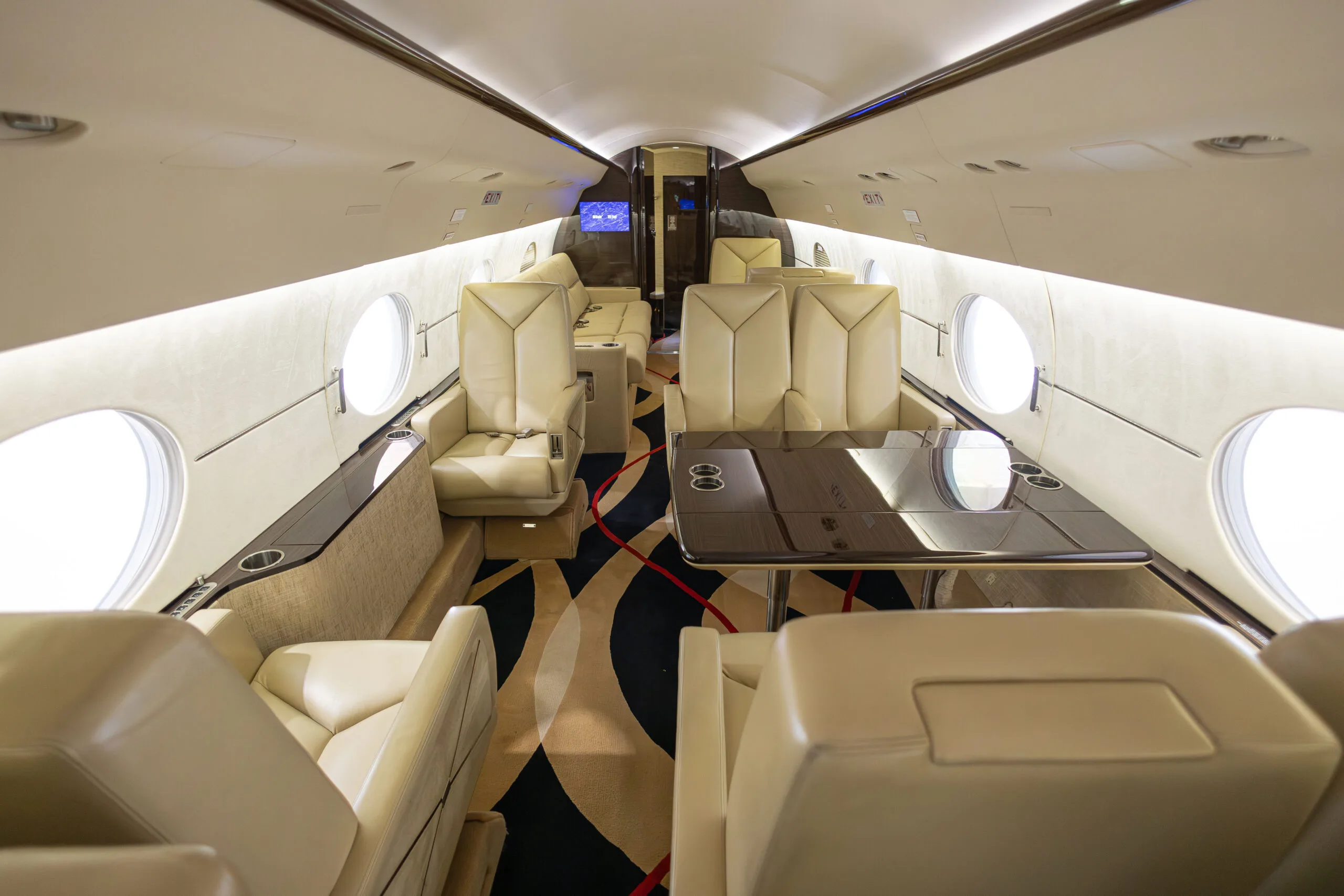 Cabin interior of a Gulfstream GIV.
