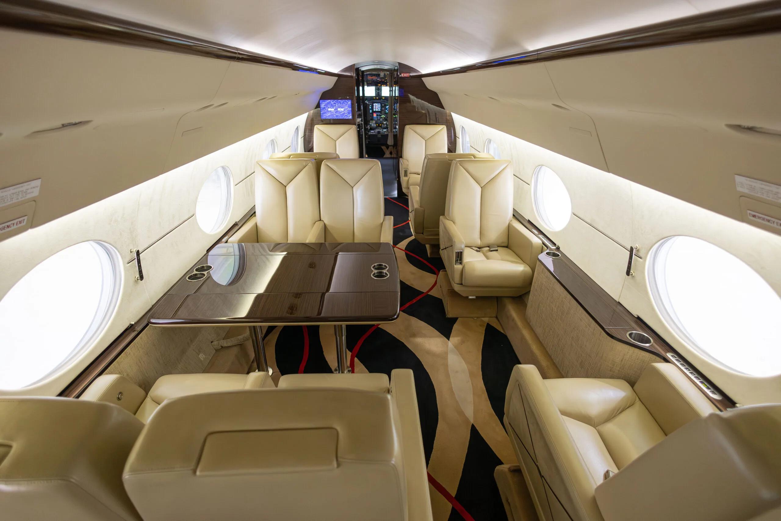 Cabin interior of a Gulfstream GIV.