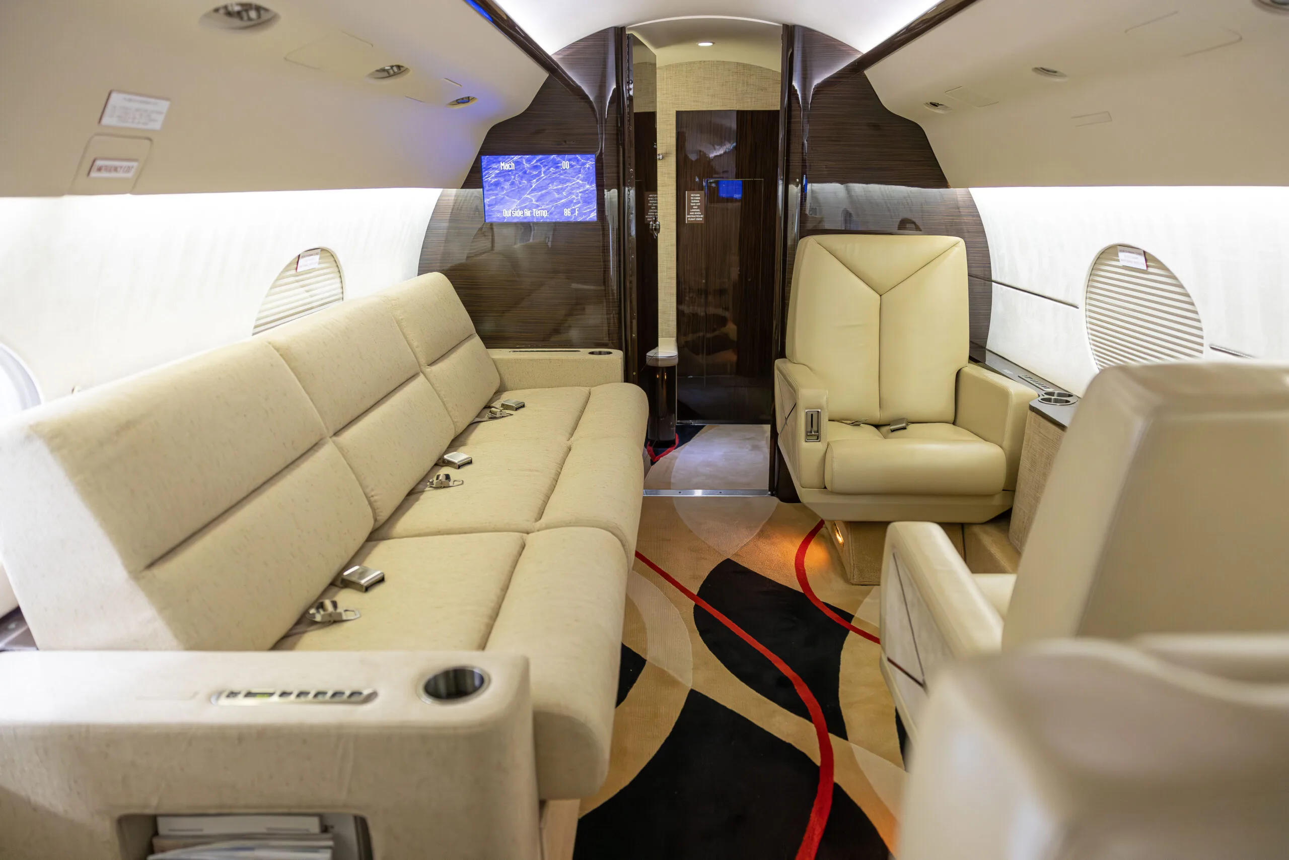 Cabin interior of a Gulfstream GIV.