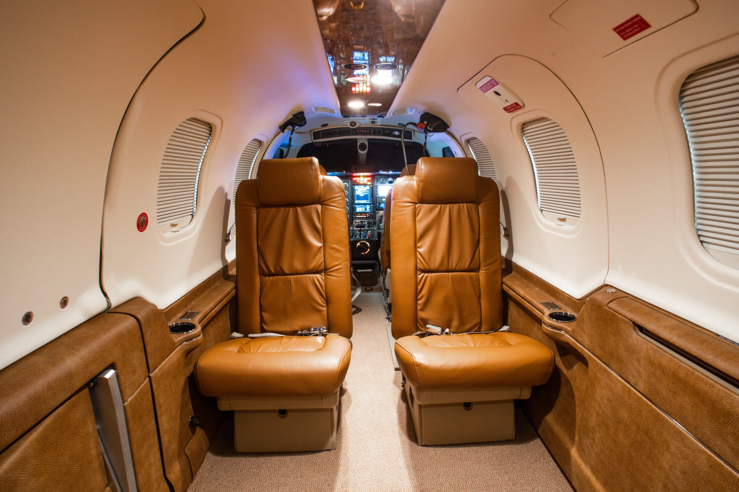 Cabin interior of a Socata TBM 700B.