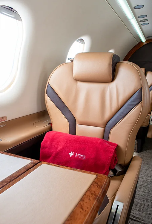 Cabin interior of a 2002 Pilatus PC-12/45.