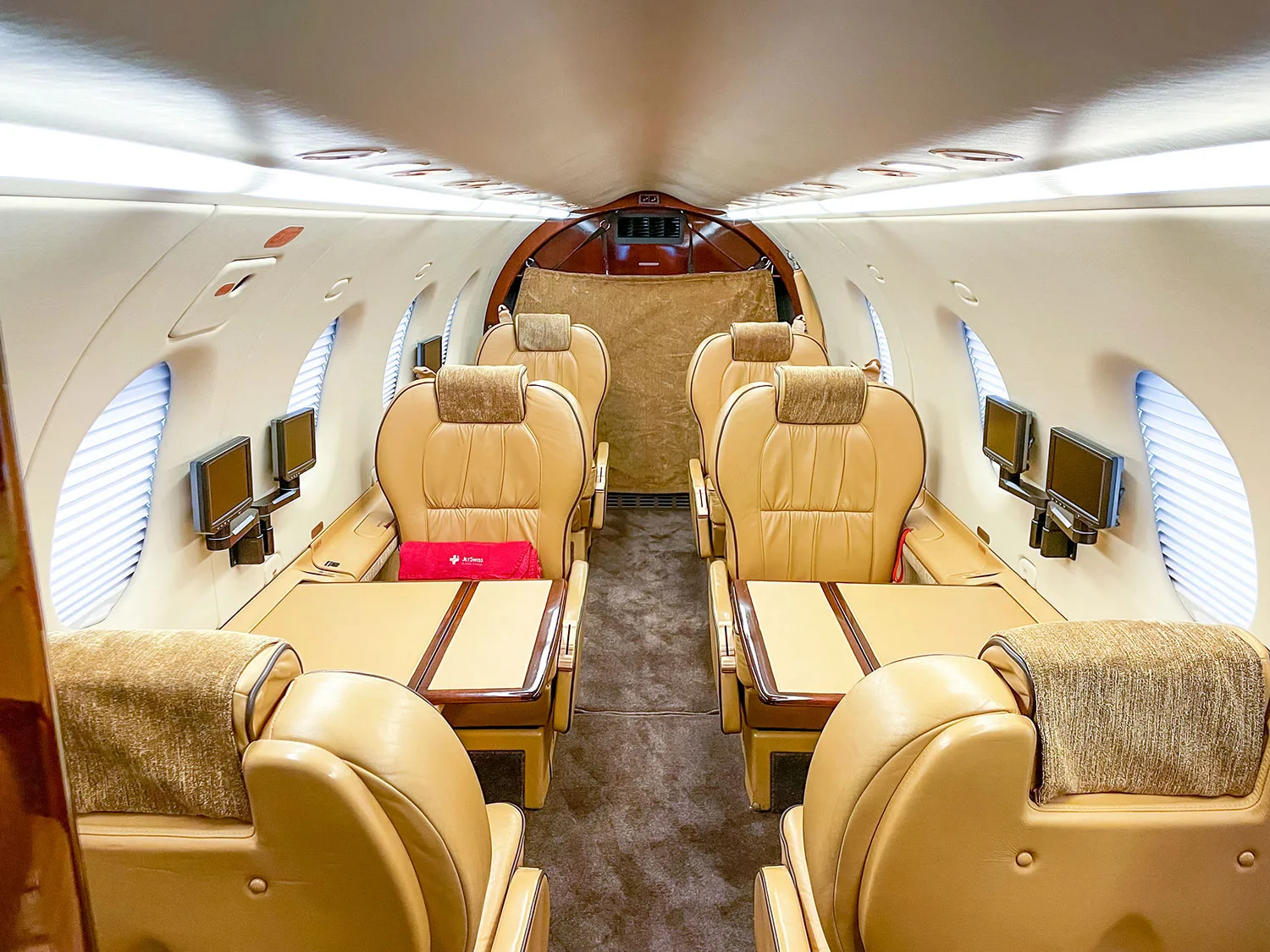 Cabin interior of a 2004 Pilatus PC-12/45.