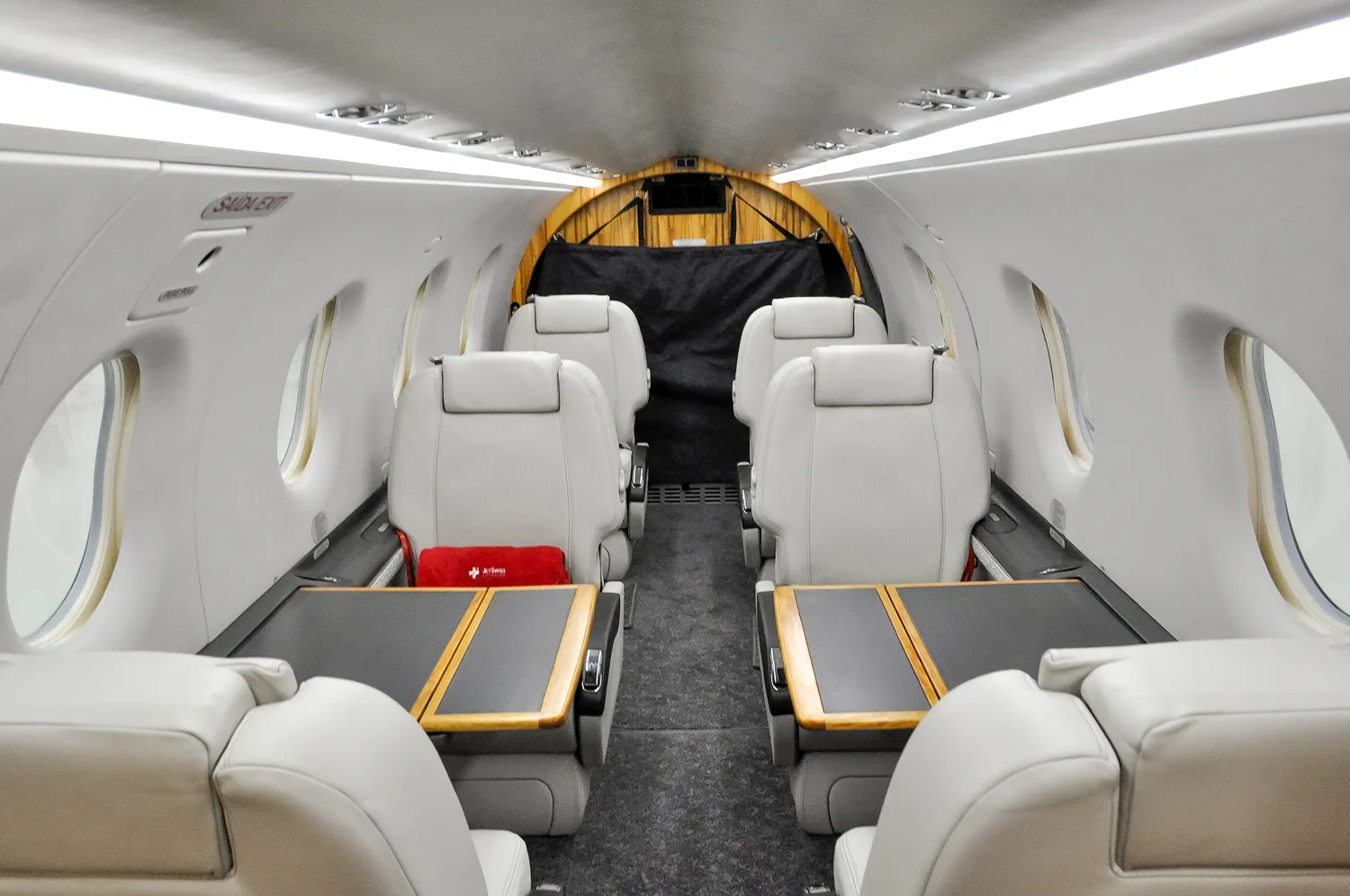Cabin interior of a 2008 Pilatus PC-12 NG – SN1050.