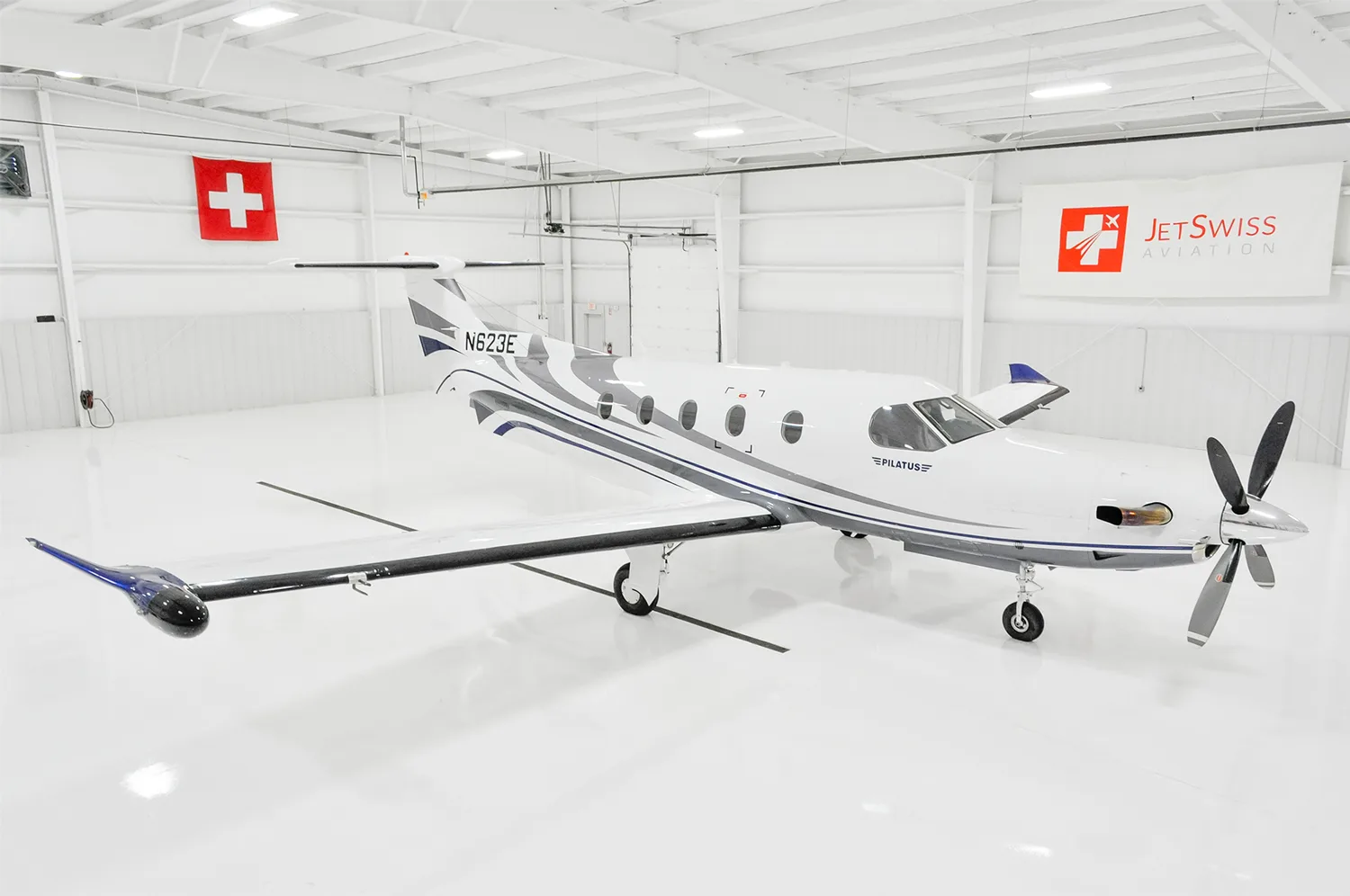 Exterior view of a 2008 Pilatus PC-12 NG – SN1050.