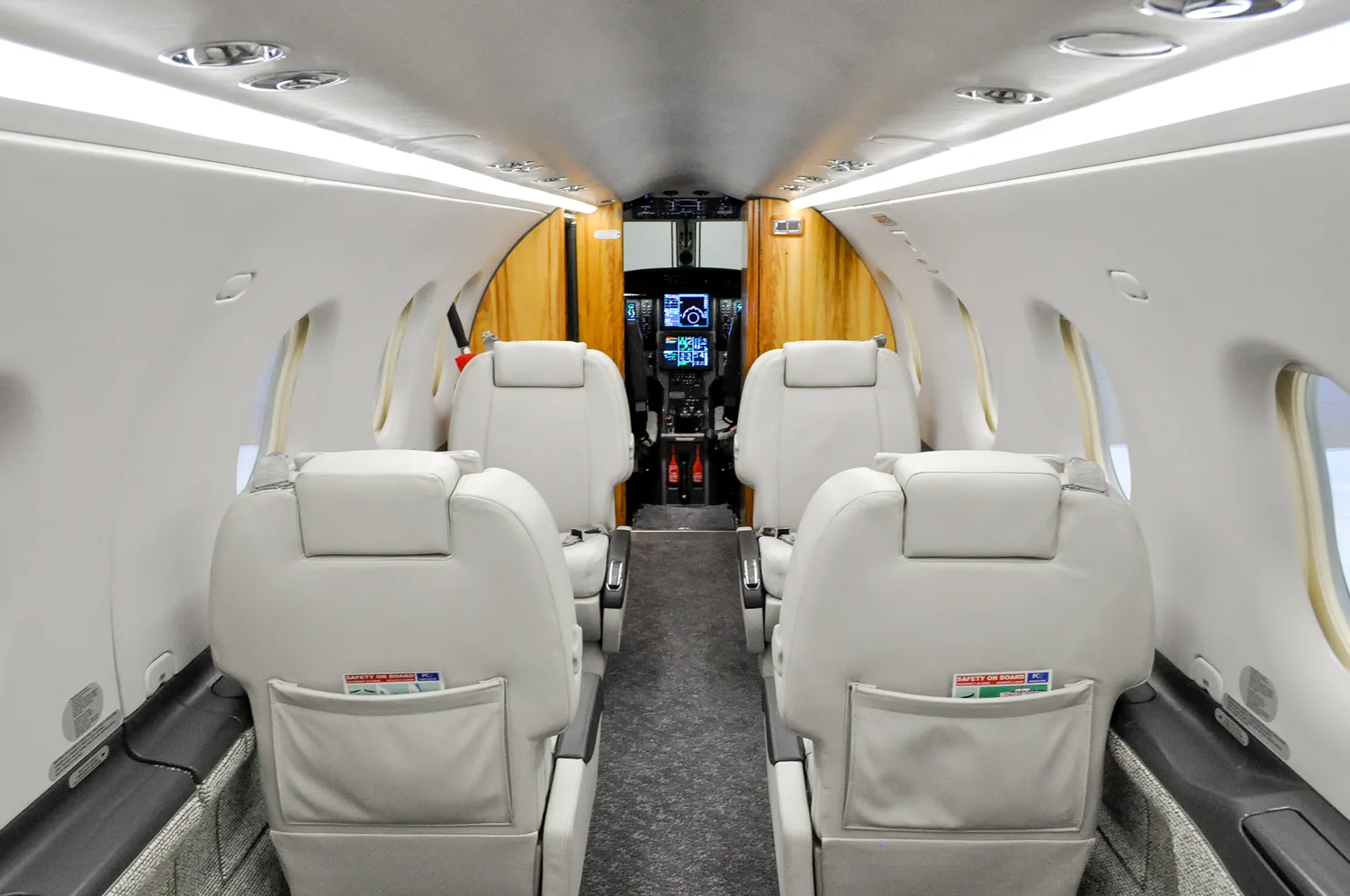 Cabin interior of a 2008 Pilatus PC-12 NG – SN1050.