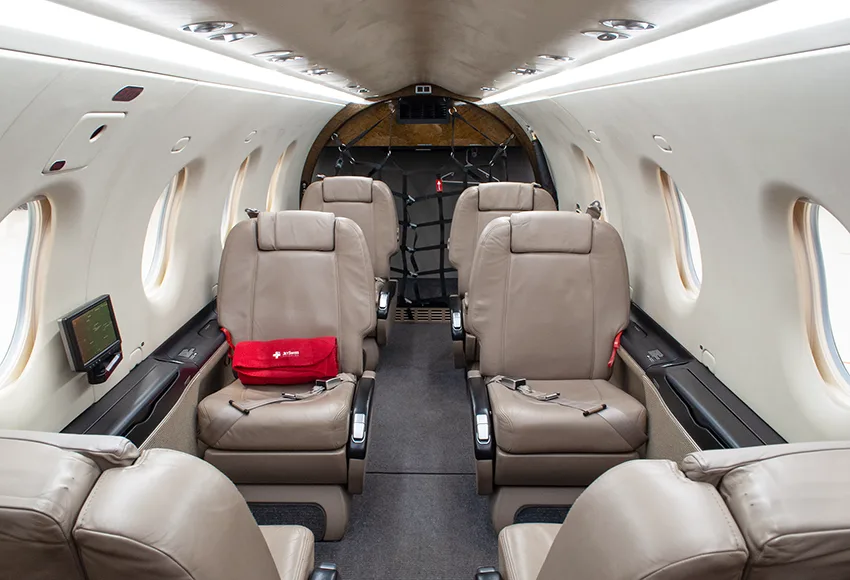 Cabin interior of a 2011 Pilatus.