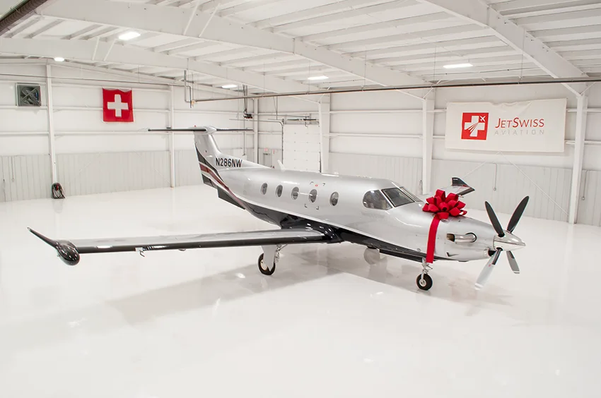 Exterior view of a 2011 Pilatus, PC-12NG.