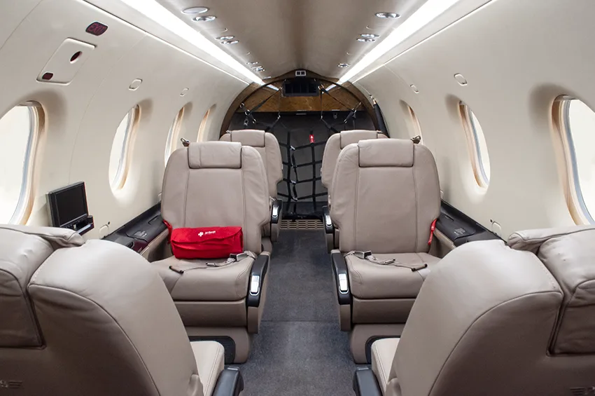 Cabin interior of a 2011 Pilatus.