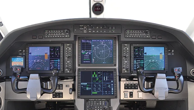 Avionics suite of a 2013 Pilatus.