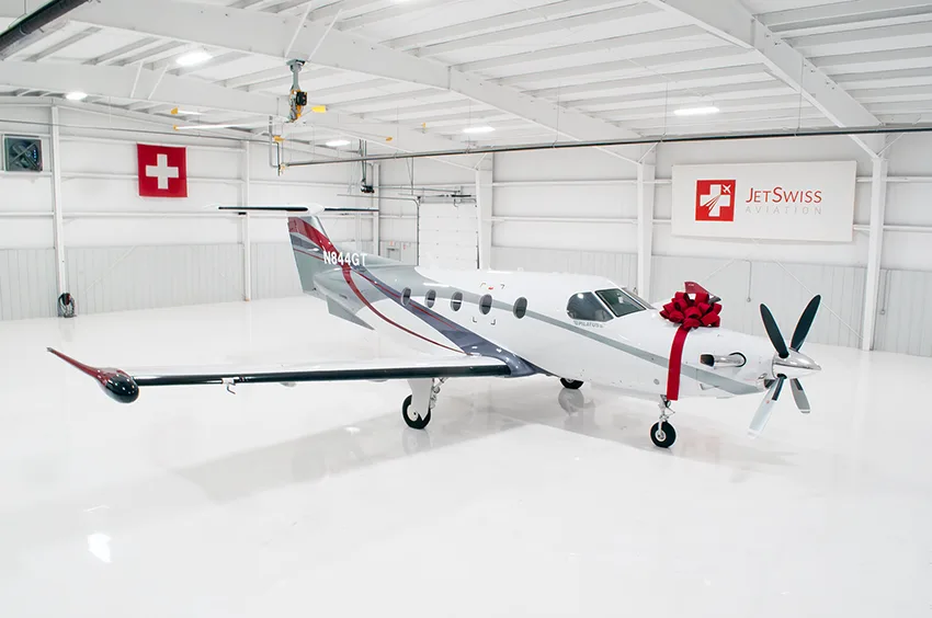 Exterior view of a 2014 Pilatus, PC-12NG.