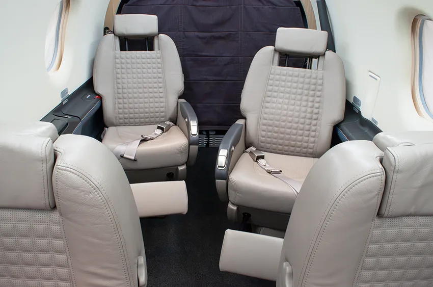 Cabin interior of a 2014 Pilatus.