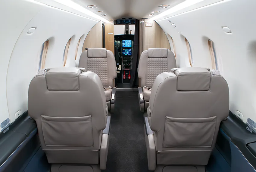Cabin interior of a 2014 Pilatus.