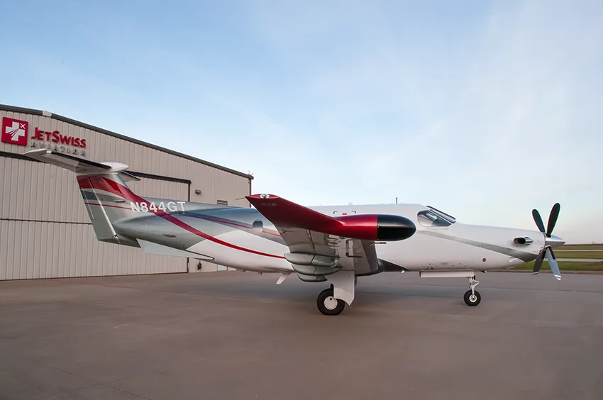 Exterior view of a 2014 Pilatus, PC-12NG.