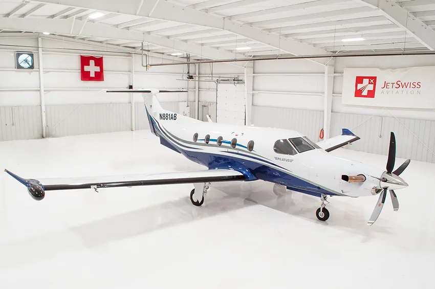Exterior view of a 2014 Pilatus, PC-12NG.