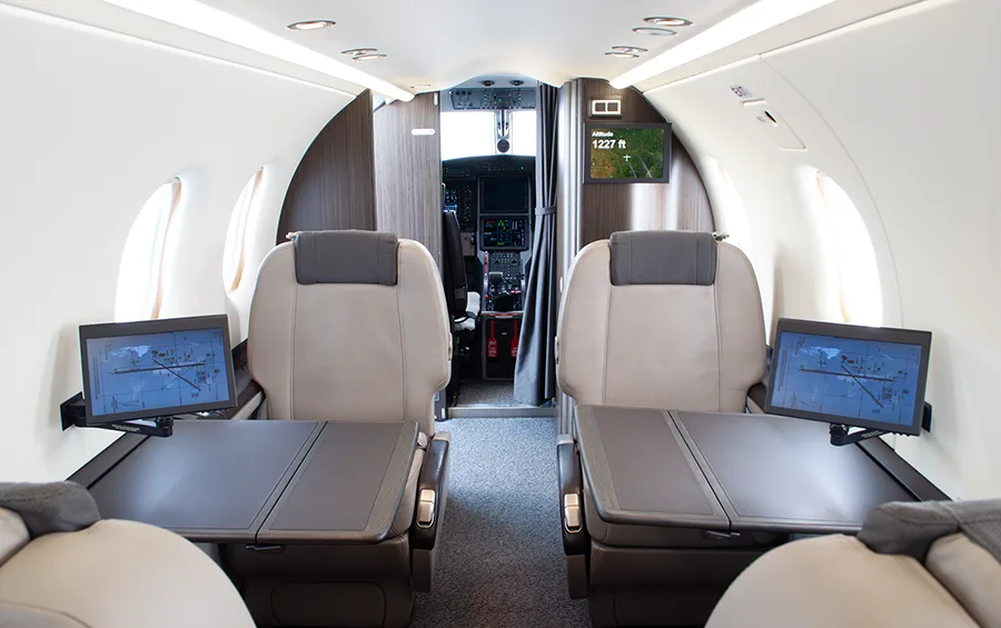 Cabin interior of a 2014 Pilatus.