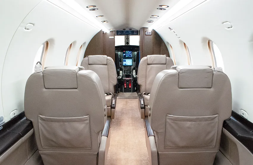 Cabin interior of a 2015 Pilatus.