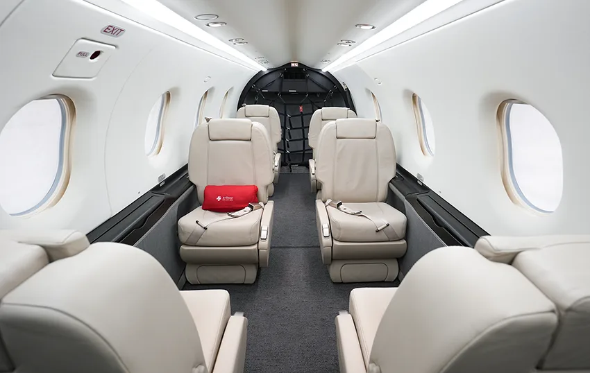 Cabin interior of a 2015 Pilatus.