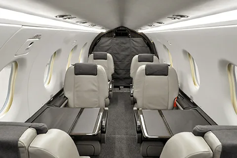 Cabin interior of a 2015 Pilatus.