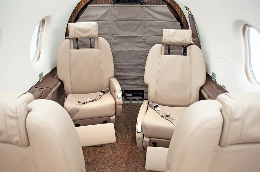 Cabin interior of a 2016 Pilatus.