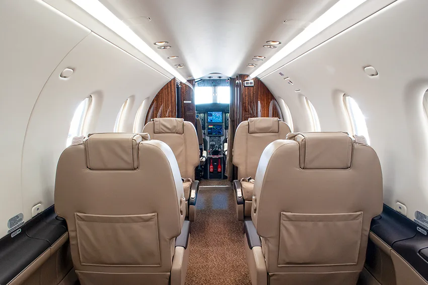 Cabin interior of a 2016 Pilatus.