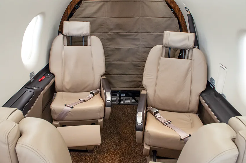 Cabin interior of a 2016 Pilatus.