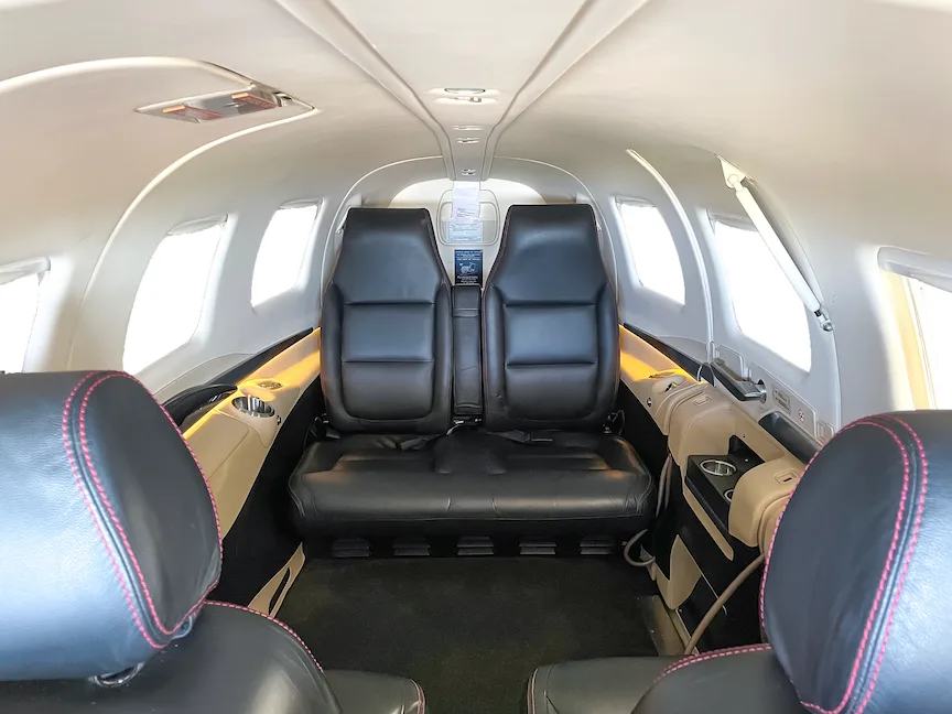 Cabin interior of a 2016 Piper M600.
