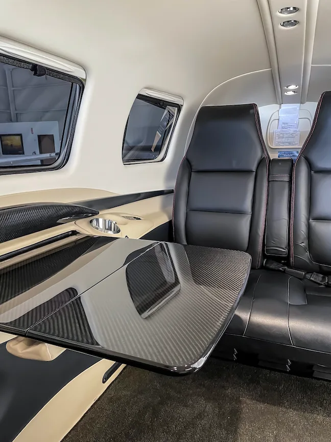 Cabin interior of a 2016 Piper M600.
