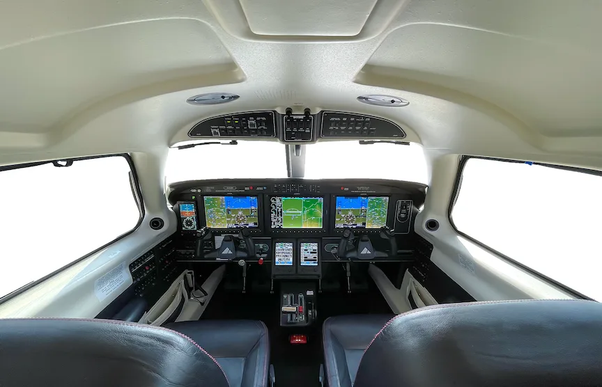Avionics suite of a 2016 Piper M600.